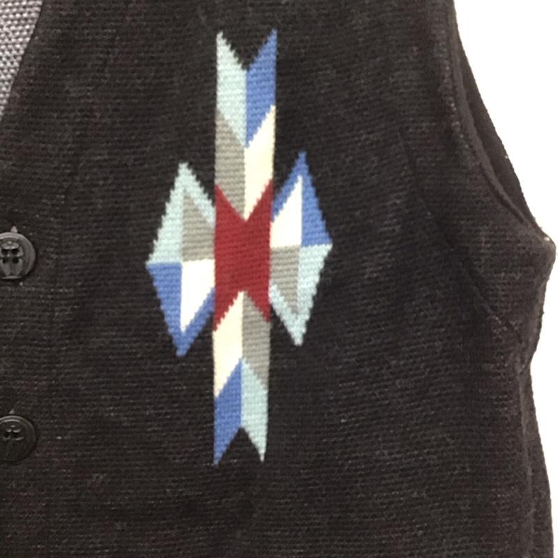 クライミー CRIMIE ベスト ベスト ニットベスト ノースリーブカットソー フロントボタン L プリント 黒 / ブラック /  メンズ USED 古着 中古 10142986