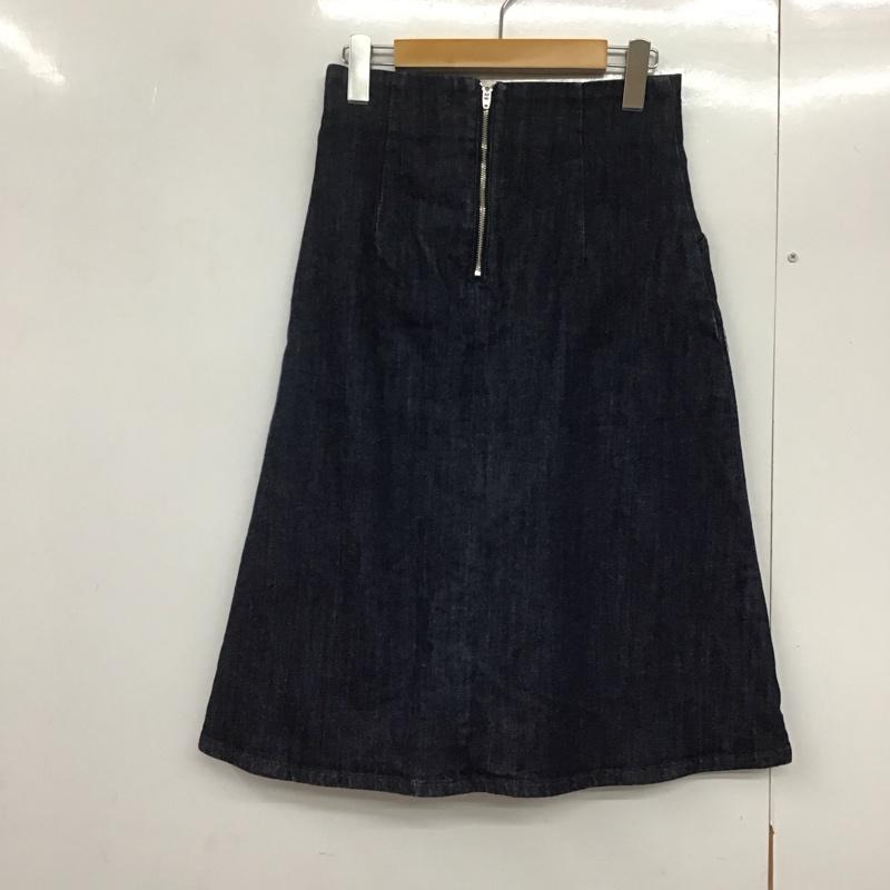 マウジー MOUSSY スカート ひざ丈スカート 0107ac12-5990 ハイウエストデニムスカート 2 無地 インディゴ / インディゴ /  レディース USED 古着 中古 10143496