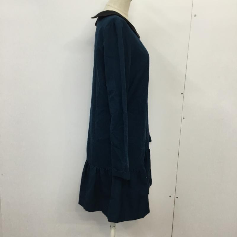 アースミュージックアンドエコロジー earth music&ecology ワンピース ひざ丈スカート S 無地 青 / ブルー /  レディース USED 古着 中古 10043260