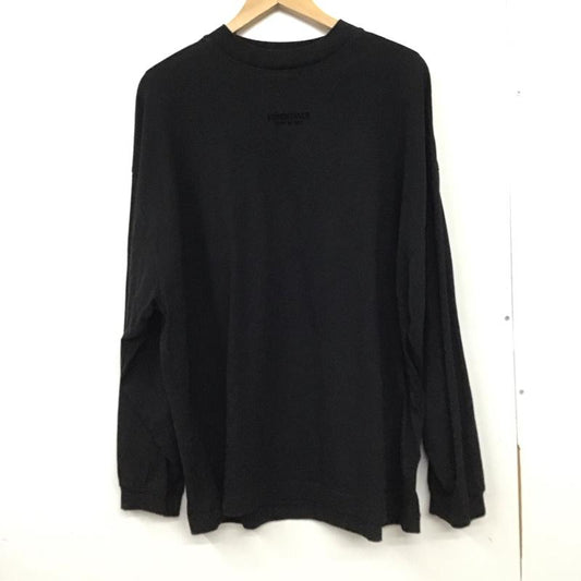 エッセンシャルズ ESSENTIALS カットソー 長袖 長袖カットソー プリントカットソー クルーネック XS ロゴ、文字 黒 / ブラック /  メンズ USED 古着 中古 10137032