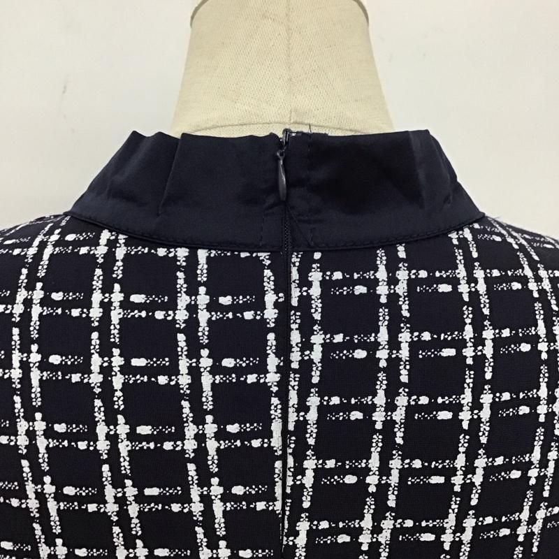 古着 USED ワンピース ロングスカート KAIMILAN 長袖 リボンタイ タグ付き 8 チェック 白 / ホワイト / X 紺 / ネイビー /  レディース USED 古着 中古 10115487