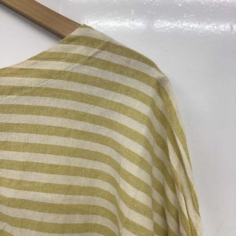 サマンサモスモス Samansa Mos2 カットソー 半袖 ノースリーブカットソー クルーネック ボーダー FREE ボーダー柄 白 / ホワイト / X 黄 / イエロー /  メンズ USED 古着 中古 10132653