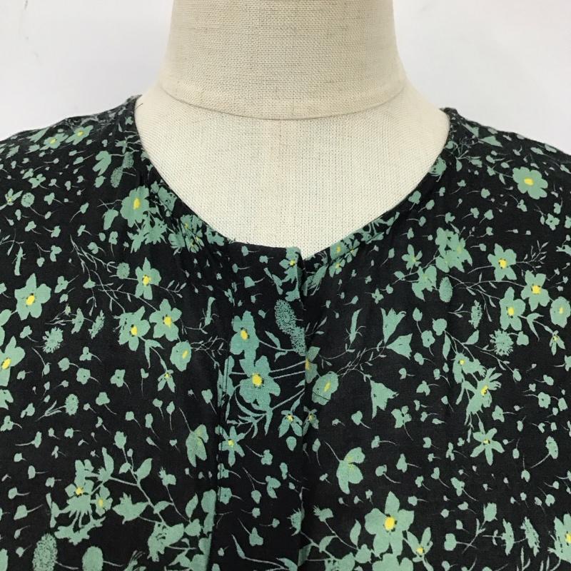 ザラ ZARA ワンピース ロングスカート 4479 243 800 ノーカラー 長袖 ティアード XS 花柄 黒 / ブラック /  レディース USED 古着 中古 10114465