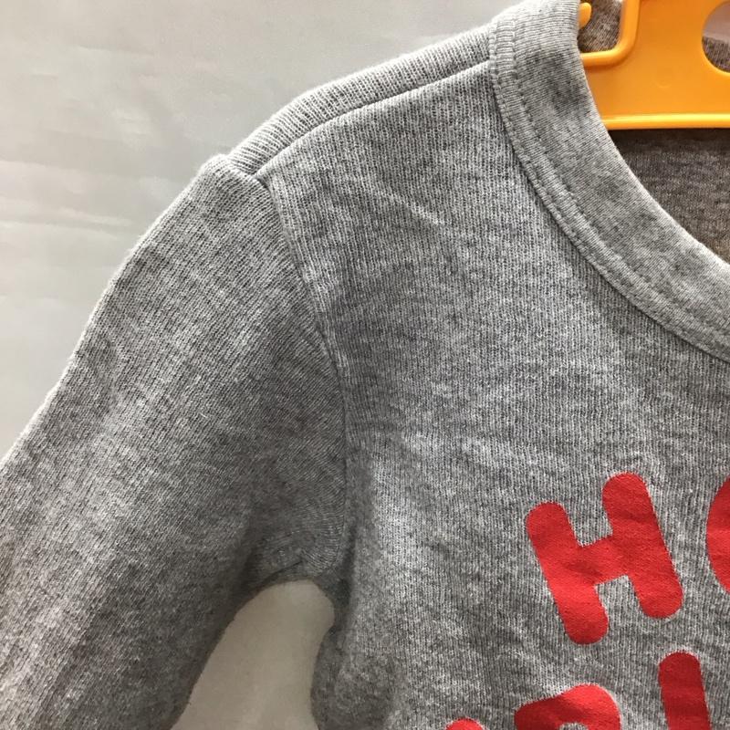 ミキハウス MIKIHOUSE Tシャツ 長袖 110cm 無地 X プリント 灰 / グレー /  ボーイズ USED 古着 中古 10116791