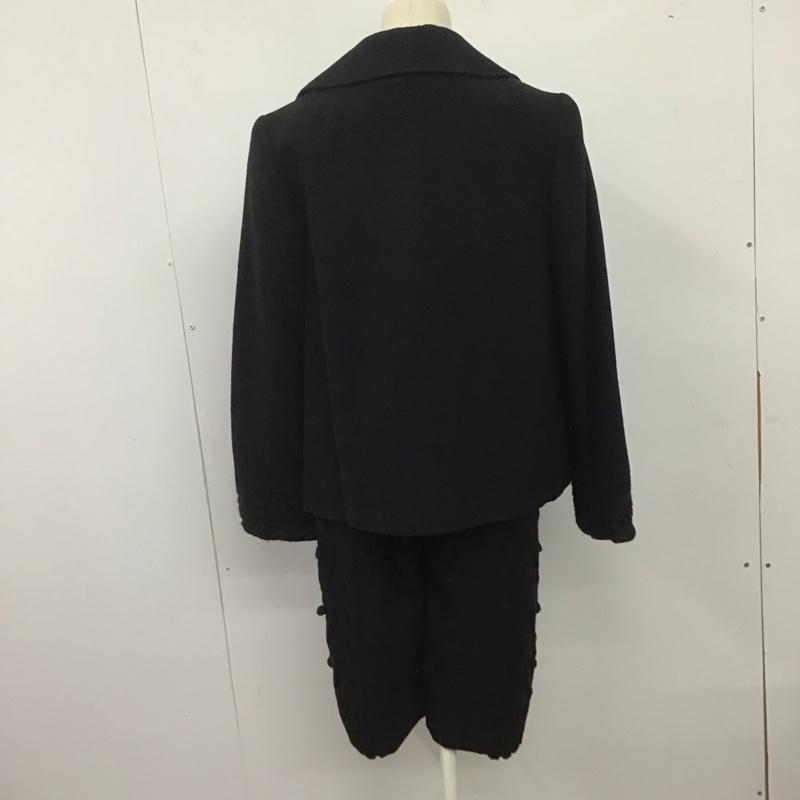 ピンクハウス PINK HOUSE セットアップ セットアップ P0175FJ02 Pコート ダブルジャケット 七分丈パンツ サイドニットパンツ M 無地 黒 / ブラック /  レディース USED 古着 中古 10144437