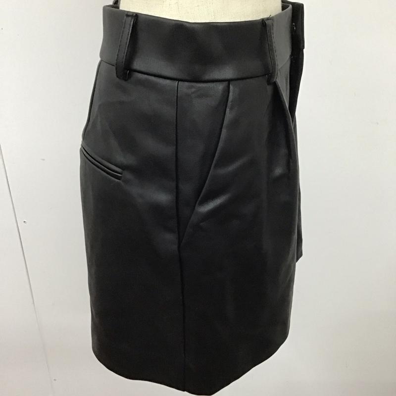 ザラ ZARA パンツ ショートパンツ 7901 291 800 フェイクレザー XS 無地 黒 / ブラック /  レディース USED 古着 中古 10113004