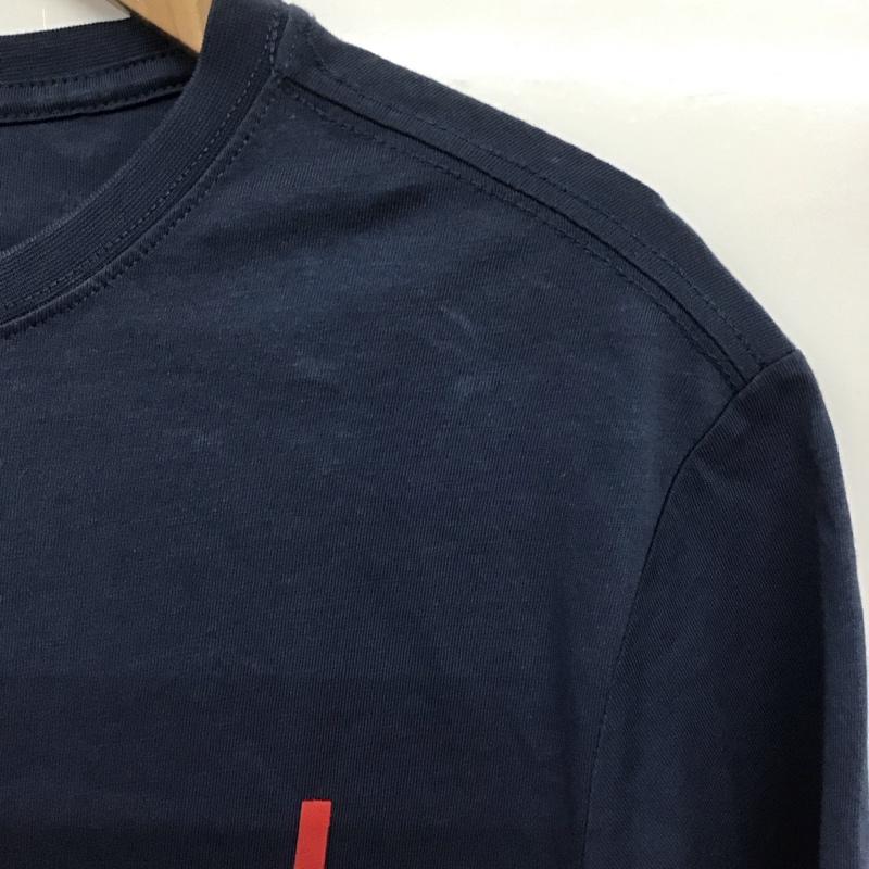 ザノースフェイス THE NORTH FACE Tシャツ 半袖 半袖カットソー プリントTシャツ クルーネックカットソー S ロゴ、文字 紺 / ネイビー /  メンズ USED 古着 中古 10141499