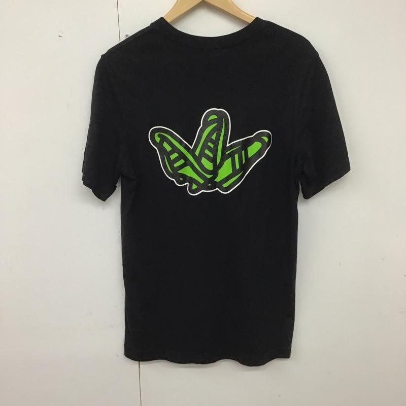 アディダス adidas Tシャツ 半袖 半袖カットソー プリントTシャツ クルーネックカットソー ロゴ、文字 黒 / ブラック /  メンズ USED 古着 中古 10140136