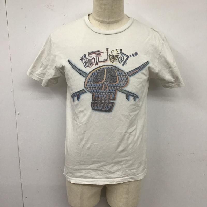 ステューシー STUSSY Tシャツ 半袖 半袖カットソー プリントTシャツ クルーネックカットソー M プリント 白 / ホワイト /  メンズ USED 古着 中古 10124005