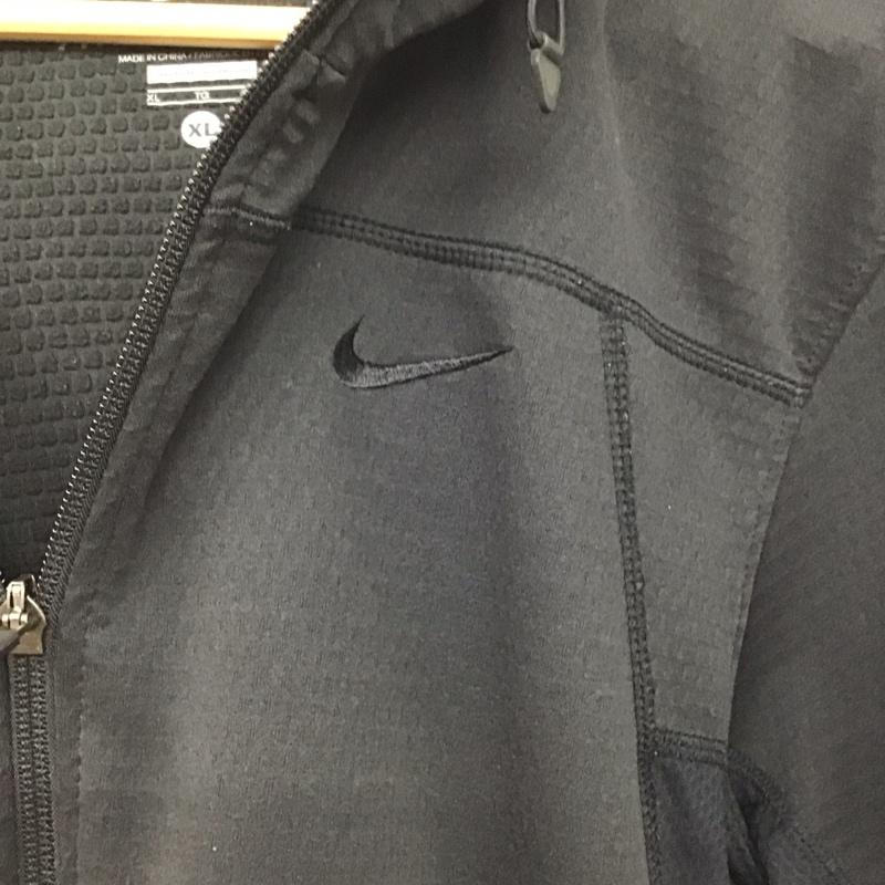 ナイキ NIKE パーカー 長袖 ジップアップジャケット アウター ジャージ XL ロゴ、文字 黒 / ブラック /  メンズ USED 古着 中古 10145026