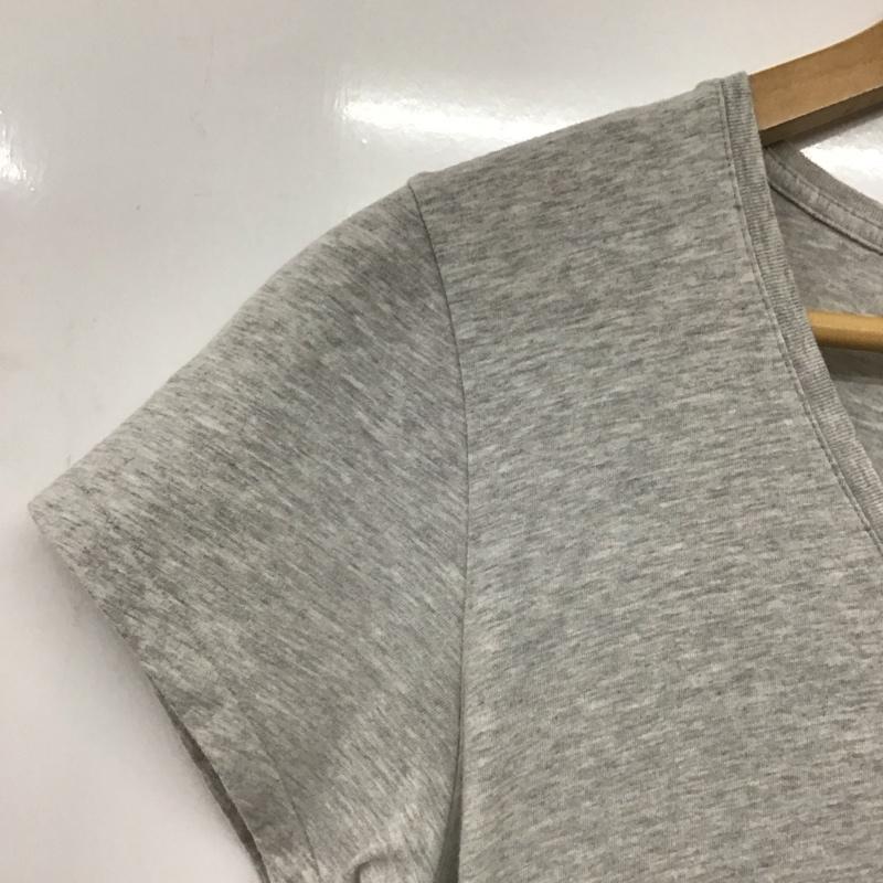 ポロラルフローレン POLO RALPH LAUREN Tシャツ 半袖 半袖カットソー プリントTシャツ Vネックカットソー L ロゴ、文字 灰 / グレー /  レディース USED 古着 中古 10145378