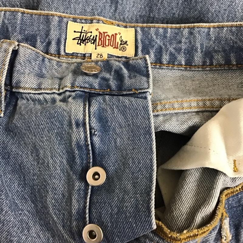 ステューシー STUSSY パンツ デニム、ジーンズ sslinkbigoljean ssリンク デニムジーンズ ワイドパンツ 28インチ プリント インディゴ / インディゴ /  メンズ USED 古着 中古 10119124