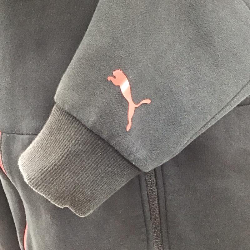 プーマ PUMA パーカー 長袖 762243-02 スウェットフーディー ジップアップパーカー L ロゴ、文字 黒 / ブラック /  メンズ USED 古着 中古 10122788