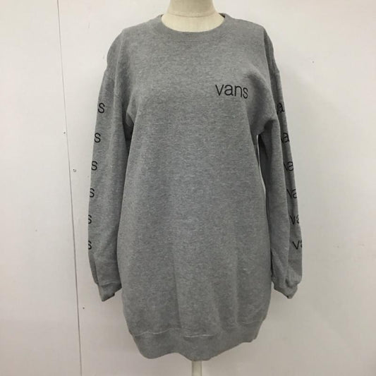 バンズ VANS ワンピース ミニスカート 29174h92000 スリーブプリントワンピース 長袖スウェットワンピース トレーナー FREE ロゴ、文字 灰 / グレー /  メンズ USED 古着 中古 10111895