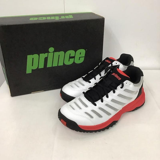 プリンス Prince シューズ シューズ DPS804 GRASS SAND & CLAY COURT オムニ・クレーコート用テニスシューズ 23.0cm 無地 白 / ホワイト / X 黒 / ブラック / X 赤 / レッド /  レディース USED 古着 中古 10125230