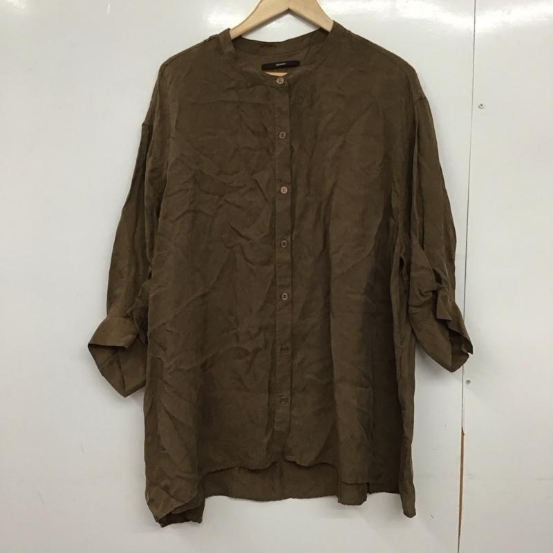カスタネ Kastane シャツ、ブラウス 七分袖 kaz1092204A0004 FREE 無地 茶 / ブラウン /  レディース USED 古着 中古 10150151