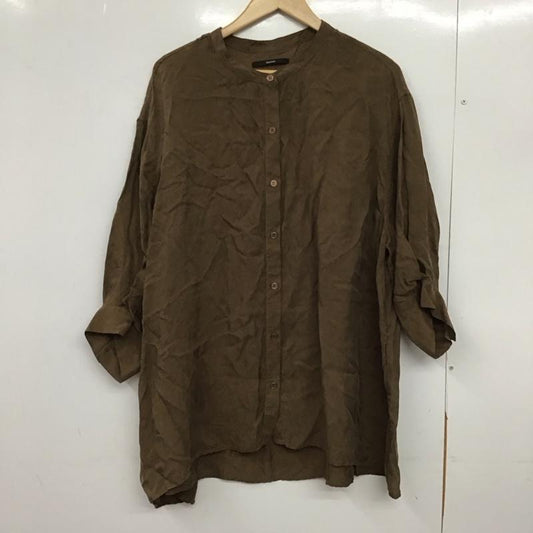 カスタネ Kastane シャツ、ブラウス 七分袖 kaz1092204A0004 FREE 無地 茶 / ブラウン /  レディース USED 古着 中古 10150151