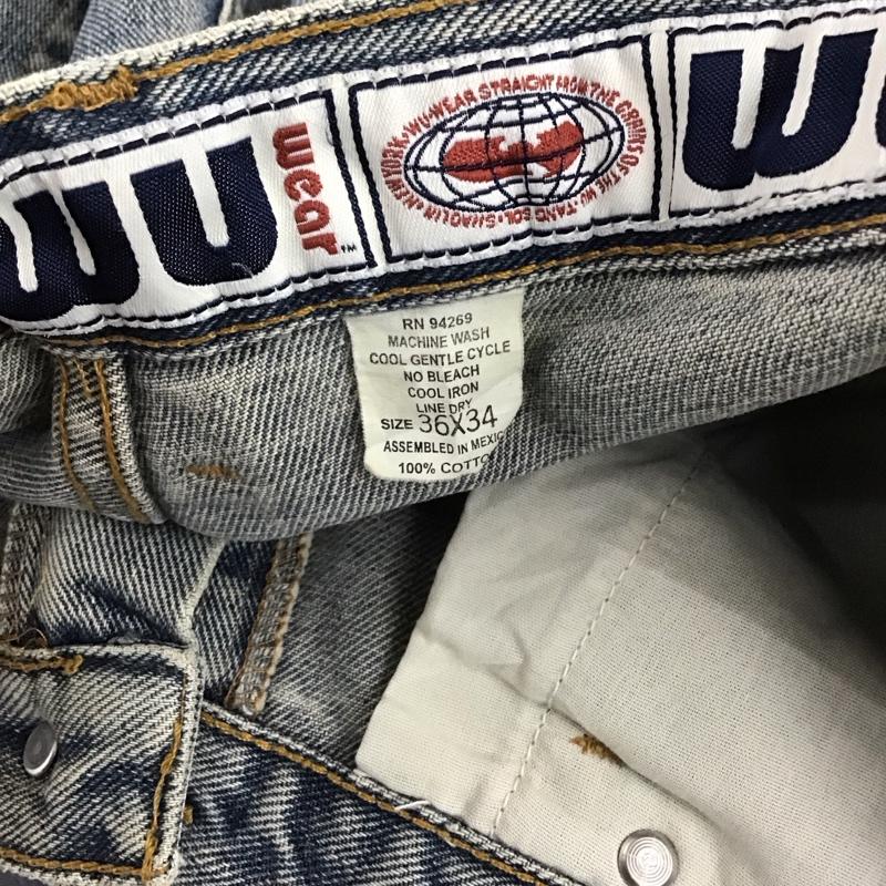 ウーウェア WU-WEAR パンツ デニム、ジーンズ デニムパンツ ワイドパンツ カジュアルパンツ 36 無地 インディゴ / インディゴ /  メンズ USED 古着 中古 10148106