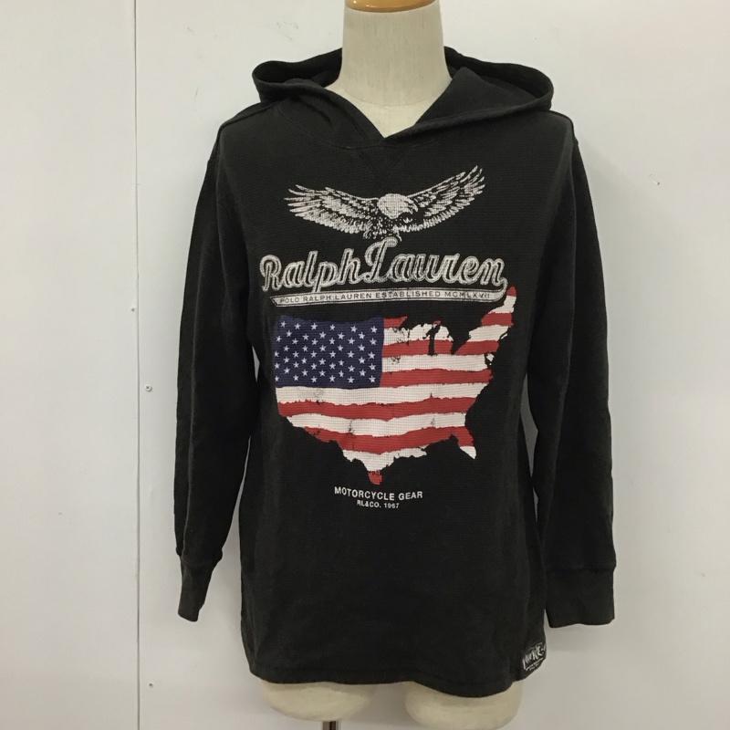 ポロラルフローレン POLO RALPH LAUREN パーカー 長袖 プルオーバー L プリント 黒 / ブラック /  メンズ USED 古着 中古 10112228