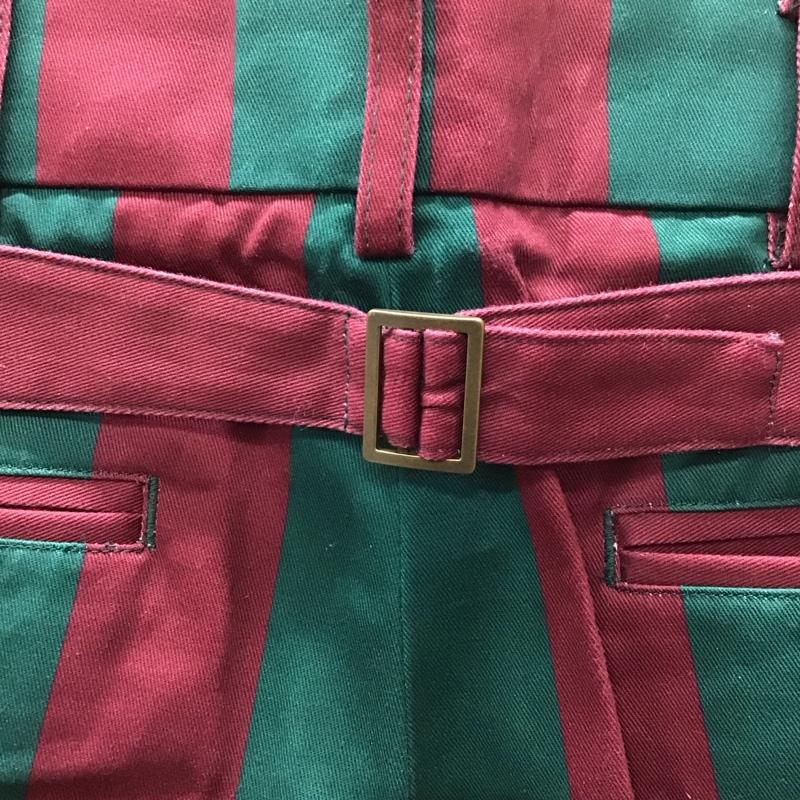 ファッキンオーサム FUCKING AWESOME パンツ スラックス カジュアルパンツ スラックス チノパン ストレートパンツ 34 ストライプ 緑 / グリーン / X えんじ / ワインレッド /  メンズ USED 古着 中古 10111675