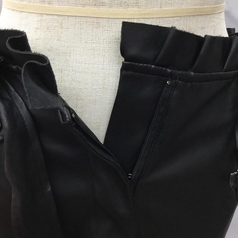 ザラ ZARA スカート ミニスカート 3046 276 800 フェイクレザー プリーツ XS 無地 黒 / ブラック /  レディース USED 古着 中古 10107287