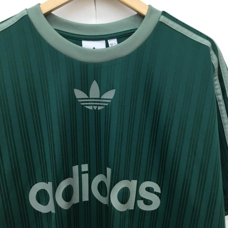 アディダス adidas Tシャツ 半袖 JP1028 XL ロゴ、文字 緑 / グリーン /  メンズ USED 古着 中古 10144404