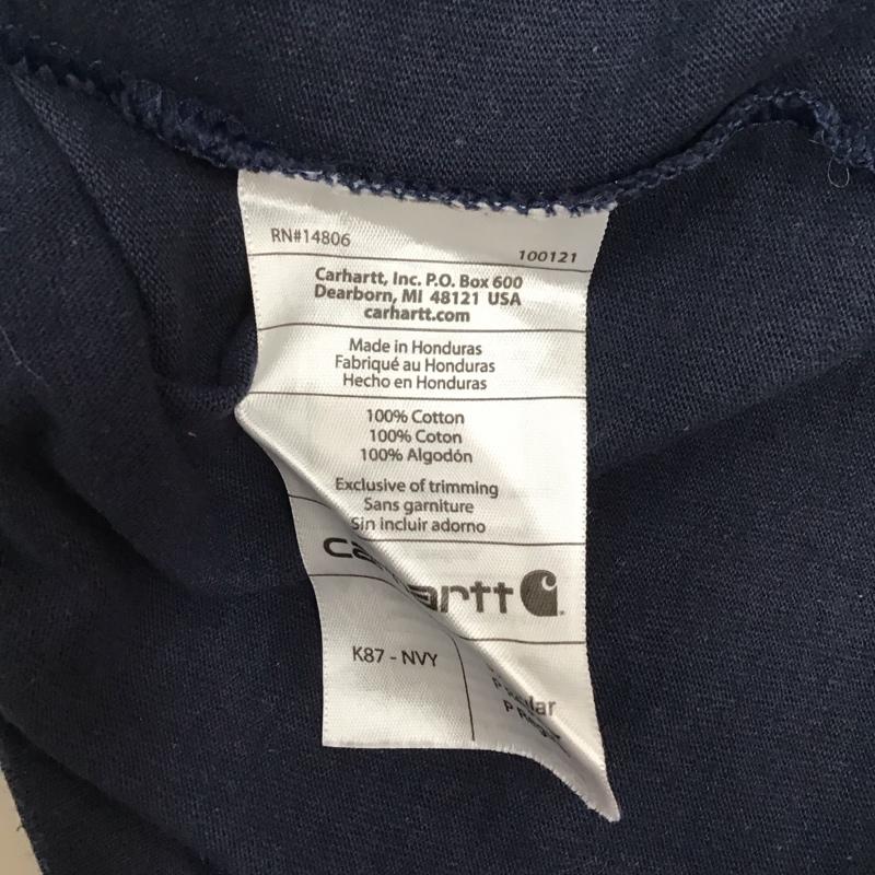 カーハート Carhartt Tシャツ 半袖 半袖カットソー プリントTシャツ クルーネックカットソー S ロゴ、文字 紺 / ネイビー /  メンズ USED 古着 中古 10116251