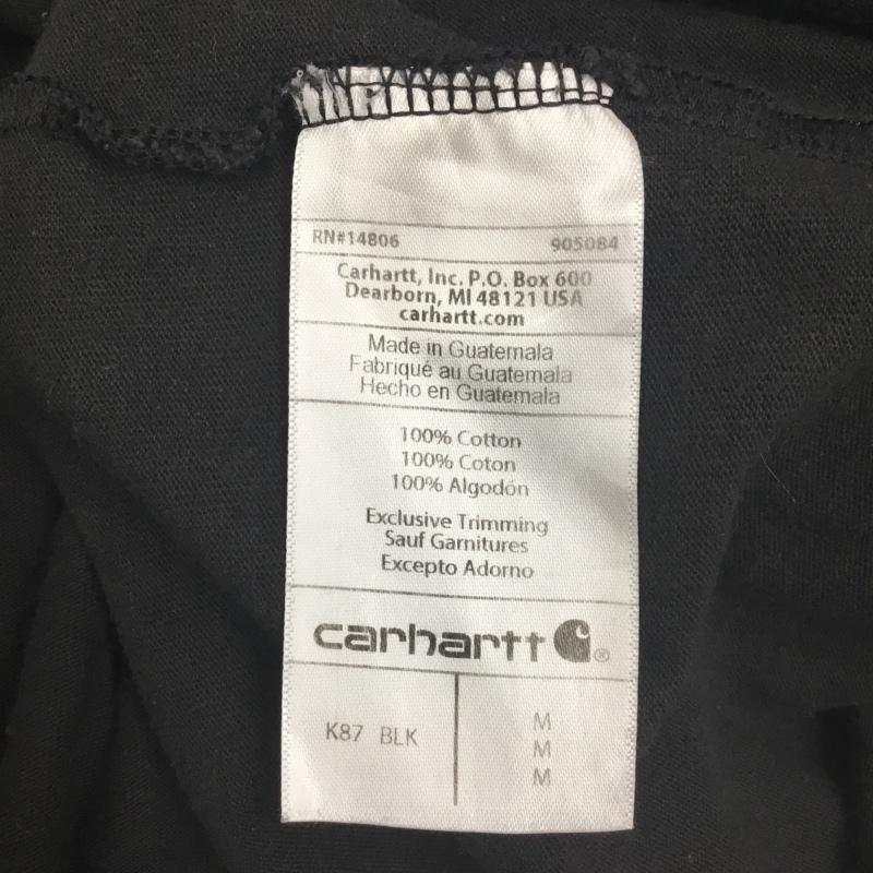 カーハート Carhartt Tシャツ 半袖 半袖カットソー プリントTシャツ クルーネックカットソー M ロゴ、文字 黒 / ブラック /  メンズ USED 古着 中古 10118645