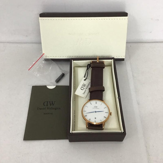 ダニエルウェリントン Daniel Wellington 腕時計 アナログ（クォーツ式） 1103DW Dapper Bristol レザーベルト ロゴ、文字 茶 / ブラウン /  メンズ USED 古着 中古 10134486