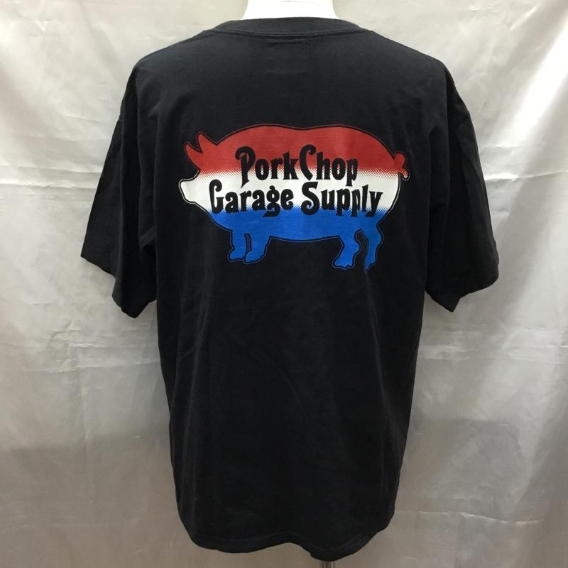 ポークチョップガレージサプライ PORKCHOP GARAGE SUPPLY Tシャツ 半袖 バックプリント M ロゴ、文字 黒 / ブラック /  メンズ USED 古着 中古 10116125