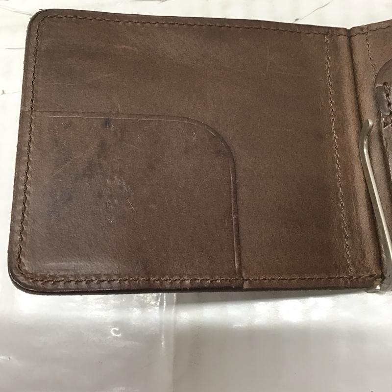 ポーター PORTER 財布 二つ折り 161-04649 MONEY CLIP 箱有 レザー 茶 / ブラウン /  メンズ USED 古着 中古 10113053