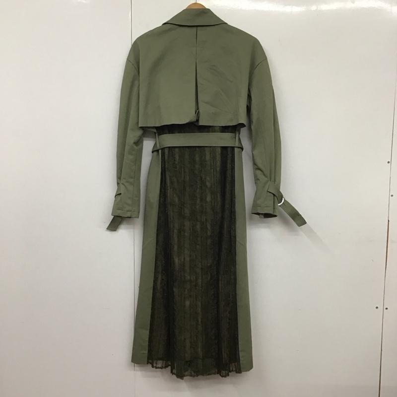 ムルーア MURUA コート トレンチコート 012110000801 レースプリーツトレンチコート FREE 無地 カーキ / カーキ /  レディース USED 古着 中古 10131521