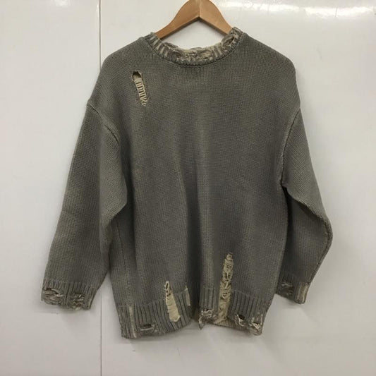 ジーナシス JEANASIS ニット、セーター 長袖 JS064469MN 3Gペイントクラッシュプルオーバー FREE 無地 灰 / グレー /  レディース USED 古着 中古 10130352