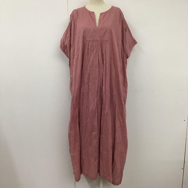 レリューム relume ワンピース ロングスカート 21-040-462-1010-1-0 ロングワンピース 半袖シャツワンピース フレアスカート FREE 無地 桃 / ピンク /  レディース USED 古着 中古 10111762