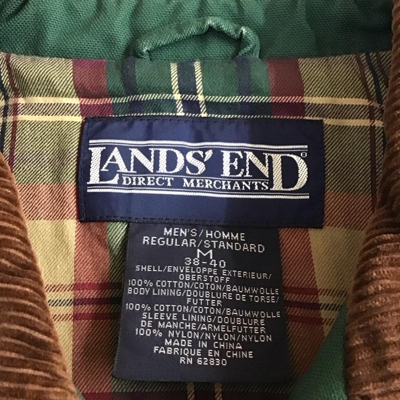 ランズエンド LANDS END ジャケット、上着 ジャンパー、ブルゾン 長袖ジャケット ロングカラージャケット アウター 前ボタン M 無地 緑 / グリーン /  メンズ USED 古着 中古 10118291