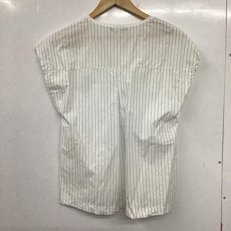 ザラ ZARA カットソー 半袖 S 無地 X ストライプ 白 / ホワイト /  レディース USED 古着 中古 10140395