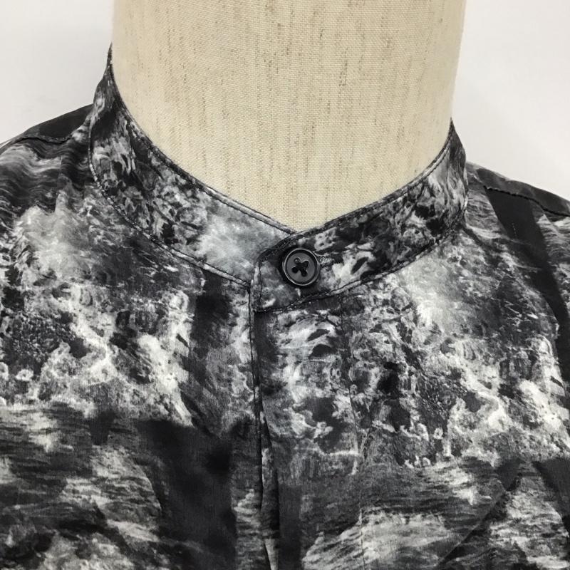 ハレ HARE シャツ、ブラウス 長袖 ha020048tr 長袖シャツ 柄シャツ ノーカラーシャツ プリントシャツ M 総柄 白 / ホワイト / X 黒 / ブラック /  メンズ USED 古着 中古 10106739