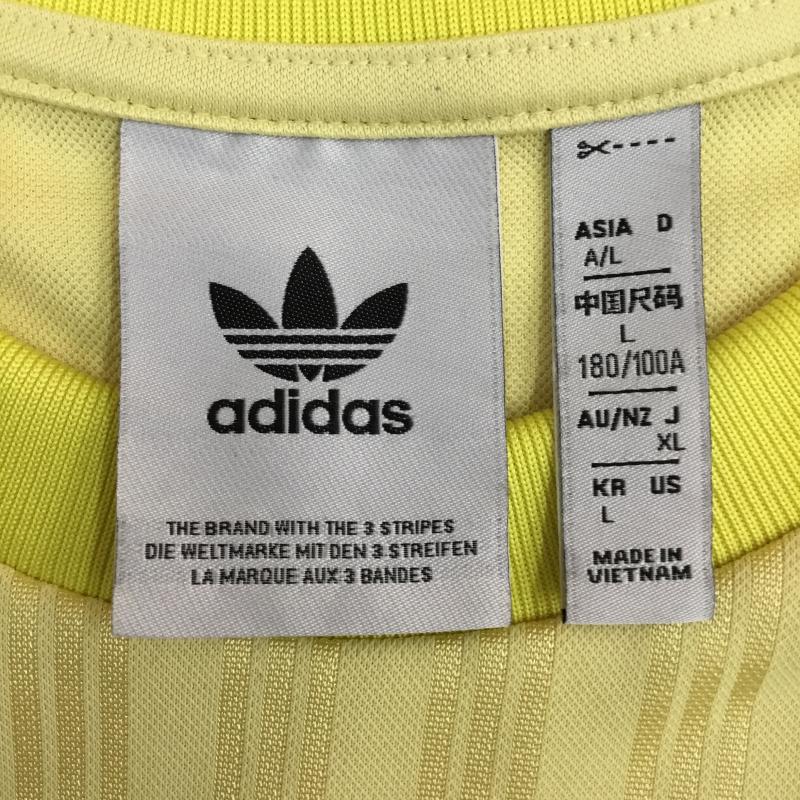 アディダス adidas Tシャツ 半袖 JP1026 XL ロゴ、文字 黄 / イエロー /  メンズ USED 古着 中古 10144405