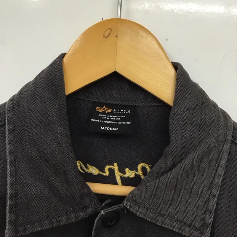 アルファインダストリー Alpha Industries シャツ、ブラウス 長袖 M 無地 黒 / ブラック /  メンズ USED 古着 中古 10129943