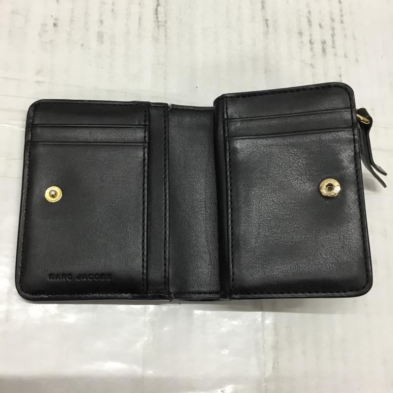 マークジェイコブス MARCJACOBS 財布 二つ折り M0014215 レザー ロゴ、文字 黒 / ブラック /  レディース USED 古着 中古 10106298