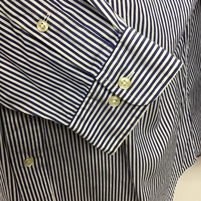 ラルフローレン RALPHLAUREN シャツ、ブラウス 長袖 ボタンダウンシャツ ストライプ 白 / ホワイト / X 青 / ブルー /  メンズ USED 古着 中古 10123340