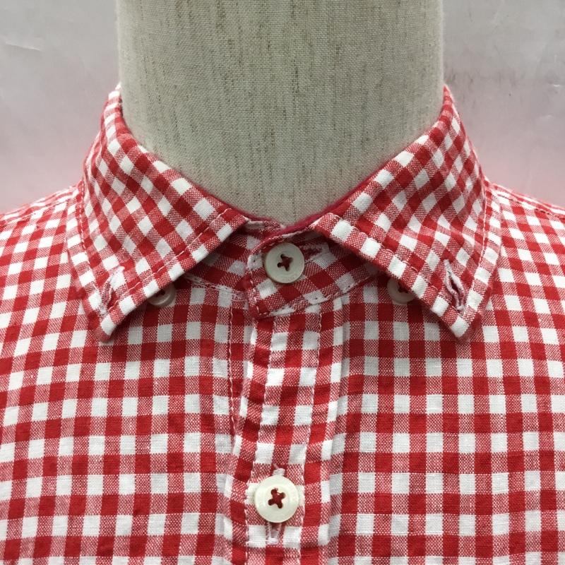 バーバリーブラックレーベル BURBERRY BLACK LABEL シャツ、ブラウス 半袖 半袖シャツ カラーシャツ 半袖カットソー チェックシャツ 3 チェック 白 / ホワイト / X 赤 / レッド /  メンズ USED 古着 中古 10119399
