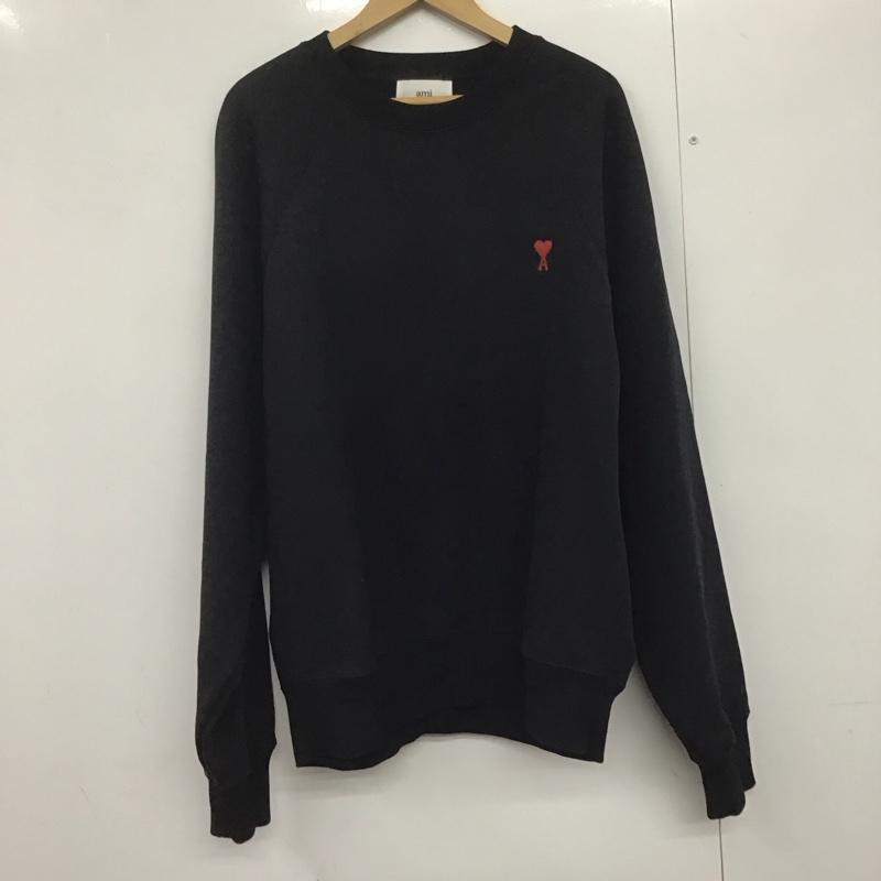 アミアレクサンドルマテュッシ AMI Alexandre Mattiussi トレーナー 長袖 長袖トレーナー スウェット クルーネック プルオーバー XXL ロゴ、文字 黒 / ブラック /  メンズ USED 古着 中古 10143441