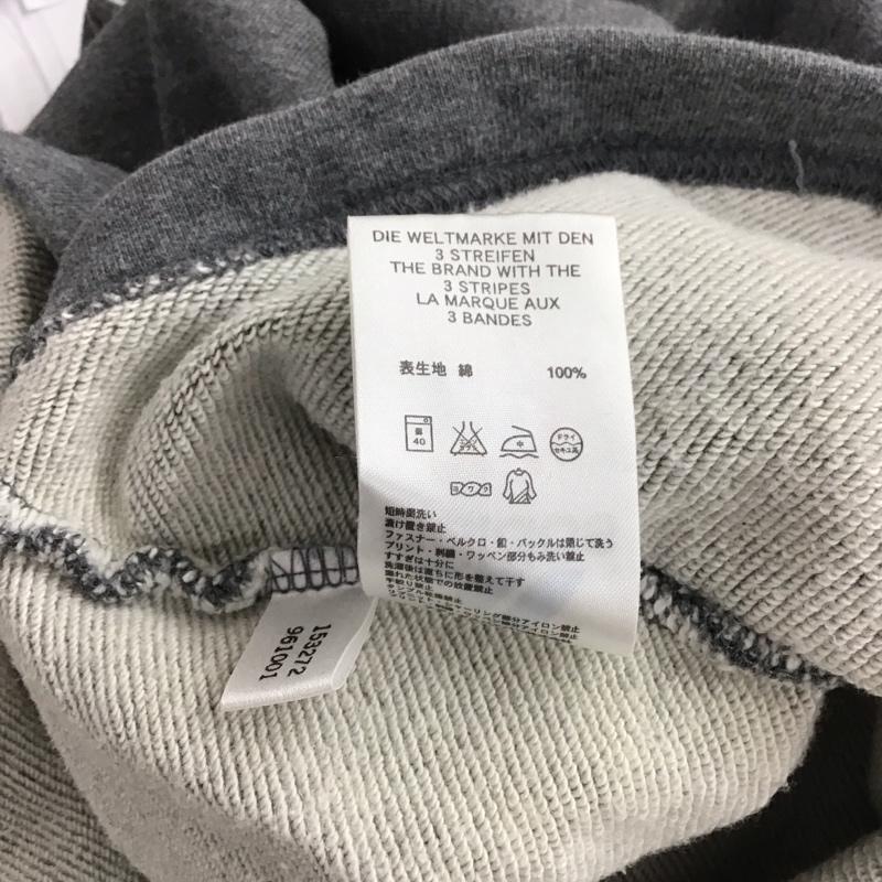 アディダス adidas トレーナー 長袖 長袖トレーナー スウェット ジップネック プルオーバー M ロゴ、文字 灰 / グレー /  メンズ USED 古着 中古 10145675