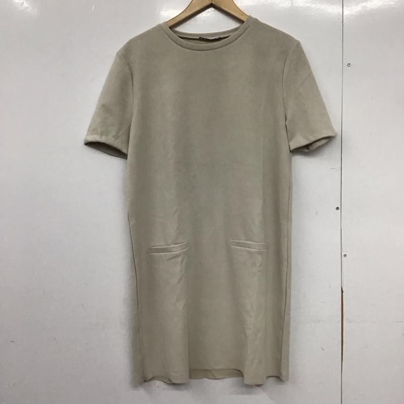 ザラ ZARA ワンピース ミニスカート L 無地 ベージュ / ベージュ /  レディース USED 古着 中古 10148781