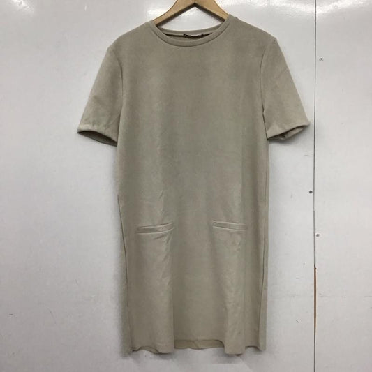 ザラ ZARA ワンピース ミニスカート L 無地 ベージュ / ベージュ /  レディース USED 古着 中古 10148781
