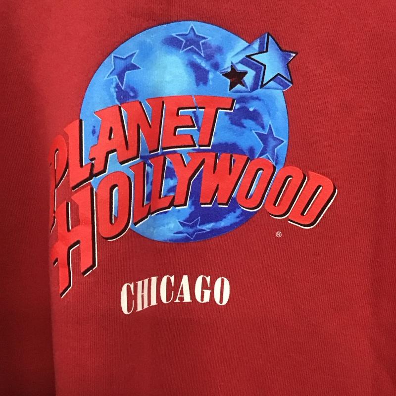 古着 USED トレーナー 長袖 長袖トレーナー スウェット クルーネック プルオーバー planethollywood usa製 M プリント 赤 / レッド /  メンズ USED 古着 中古 10149148