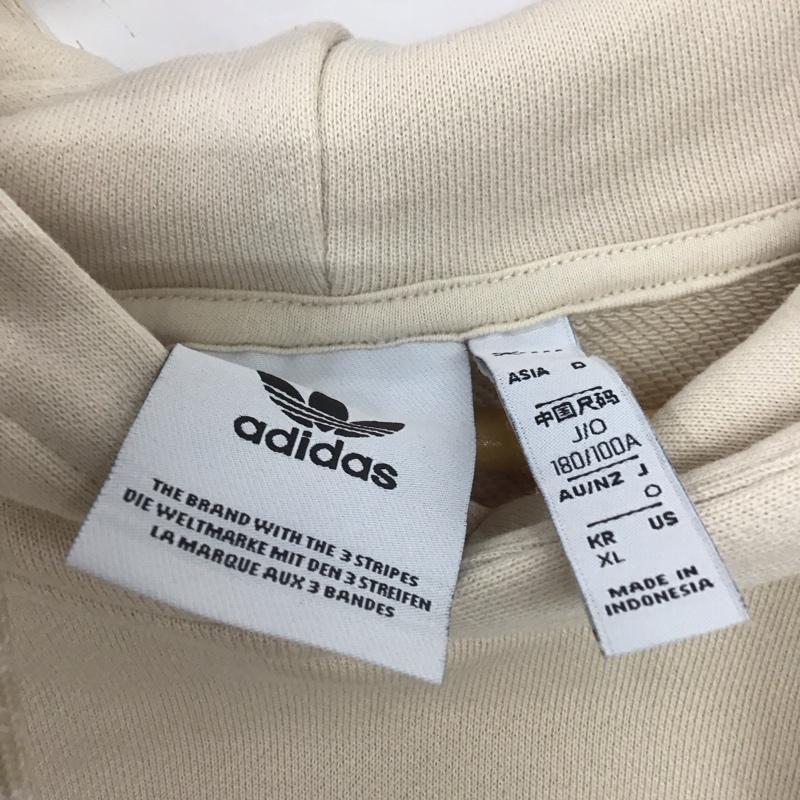 アディダス adidas パーカー 長袖 gn3311 シリコンダブルリニアバッジパーカ 0 ロゴ、文字 ベージュ / ベージュ /  メンズ USED 古着 中古 10149173