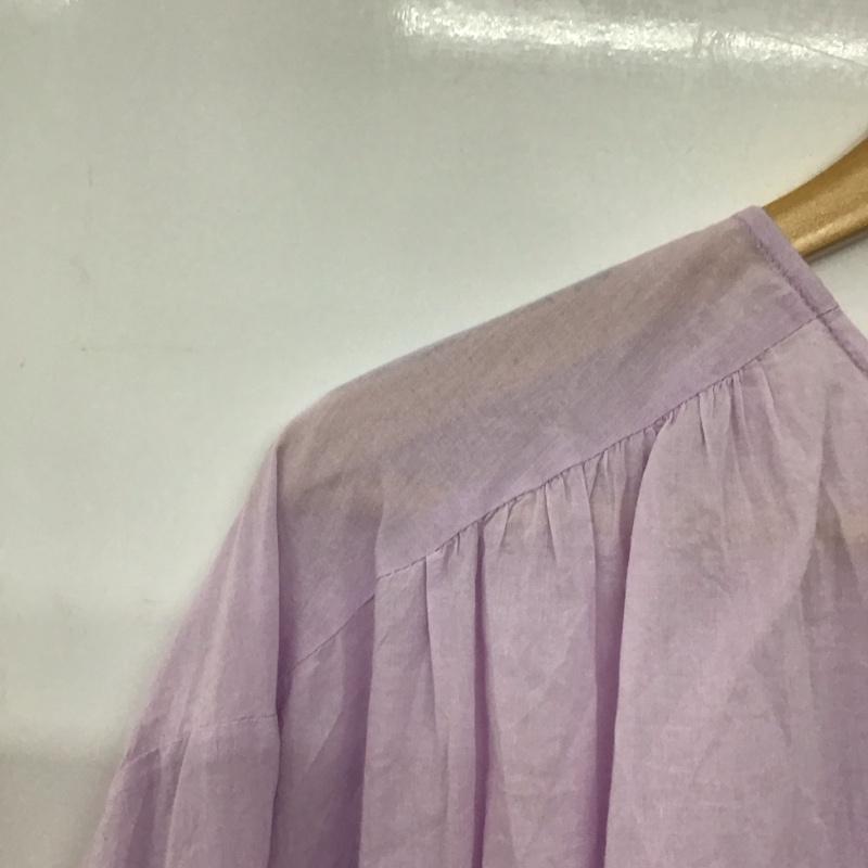 スタディオクリップ studio CLIP シャツ、ブラウス 長袖 長袖シャツ 刺繍シャツ ノーカラーシャツ FREE 刺繍 紫 / パープル /  レディース USED 古着 中古 10145376