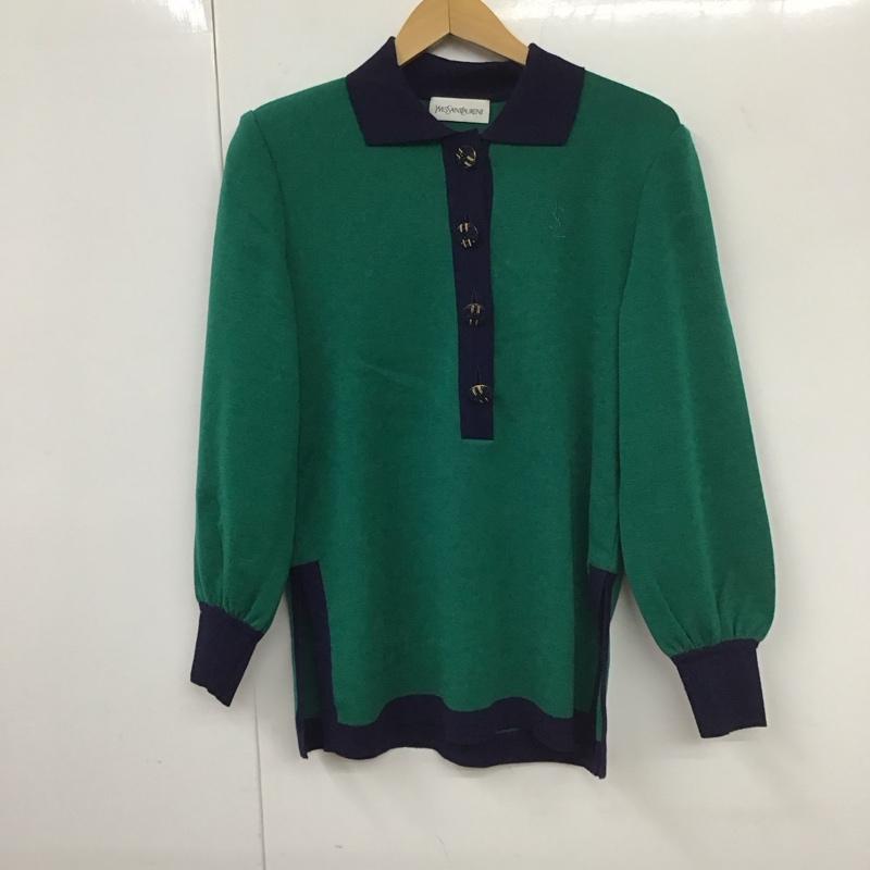 イヴサンローラン Yves Saint Laurent ニット、セーター 長袖 M 無地 緑 / グリーン /  レディース USED 古着 中古 10131123